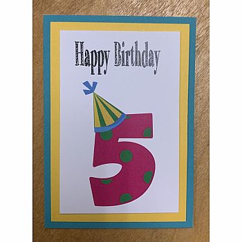 HBD 5 HAT CARD