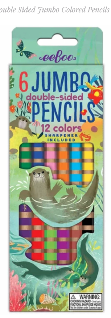 Otters 6 Double-Sided Jumbo Pencils