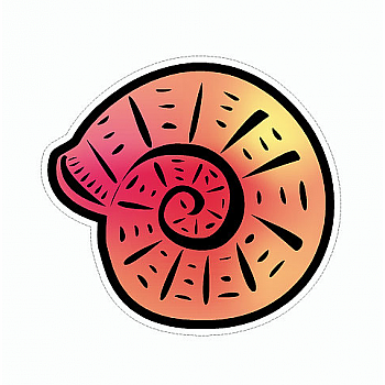 SM ORANGE SHELL STICKER