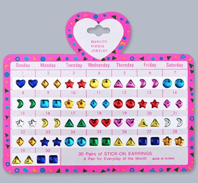 Stick on shop earrings 90s
