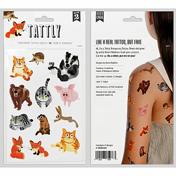 FURRY FRIENDS TATTOO SHEET