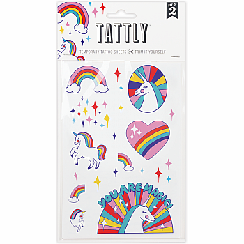 RAINBOW UNICORN TATTOO SHEET