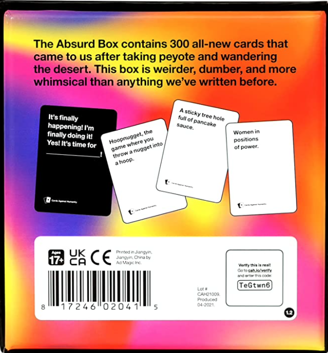  Cards Against Humanity: Red Box • 300-card expansion : Toys &  Games