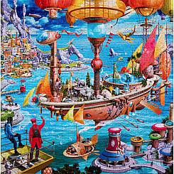 Steampunk Airship 1000 Piece Puzzle