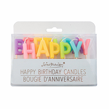 Party Candles - Rainbow Happy Birthday