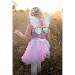 Rainbow Sequins Skirt, Wings & Wand