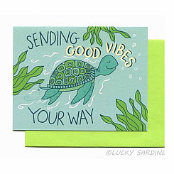 GOOD VIBES SEA TURTLE CARD
