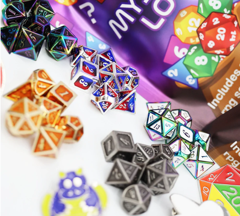 MYSTERY METAL RPG DICE W PIN