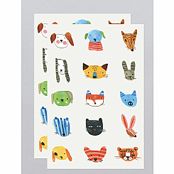 FUZZY FACES TATTOO SHEET
