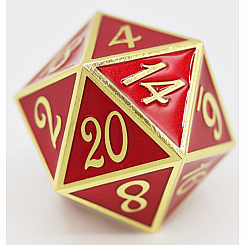 D20 GOLD W RUBY 35 MM
