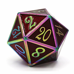 D20 BURNT OPAL W RUBY 35 MM