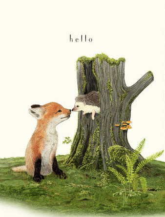 FOX AND HEDGEHOG CARD