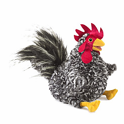 Barred Rock Rooster Hand Puppet