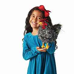 Barred Rock Rooster Hand Puppet