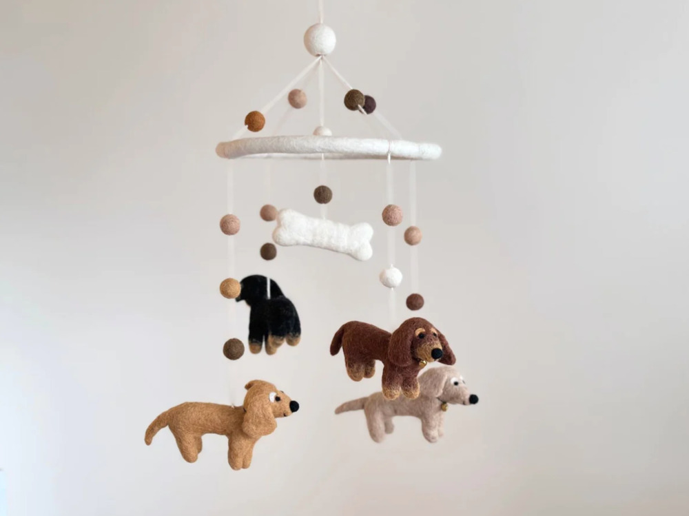DACHSHUND FELTED MOBILE