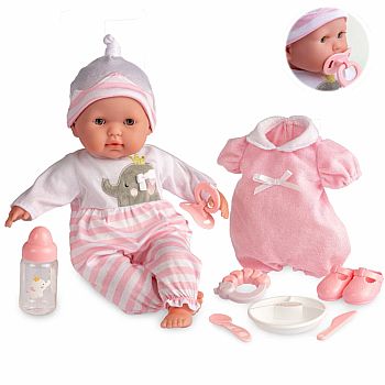 JC Toys 15" Soft Body Berenguer Boutique Baby Doll Gift Set