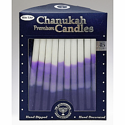 BLUE PURPLE WT CHANUKAH CANDLE