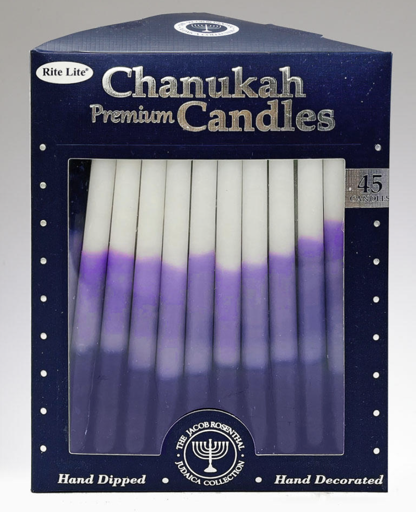 BLUE PURPLE WT CHANUKAH CANDLE
