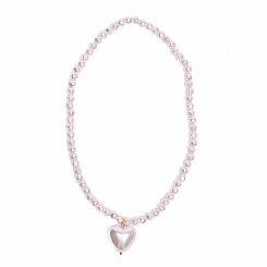 PINK PEARL HEART NECKLACE